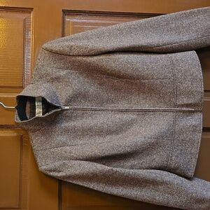 Tahari-Brown /tan tweed short jacket, wool /silk blend Size 8 NWT.